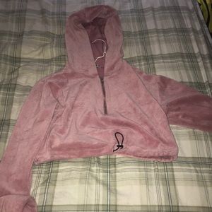 pink cropped sweatshirt